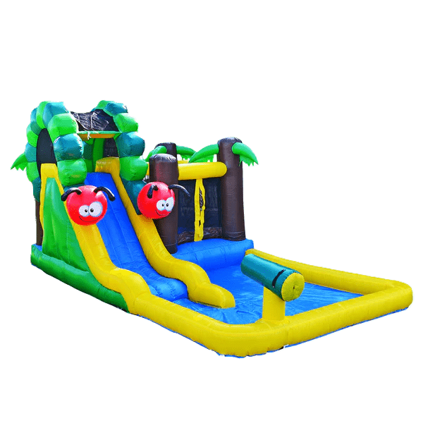 Caterpillar Bounce House Water Slide with Splash Pool for toddlers and small children Home